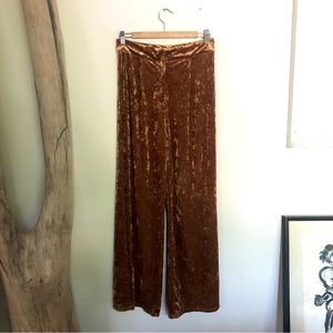 Orange Gold Velvet Pants